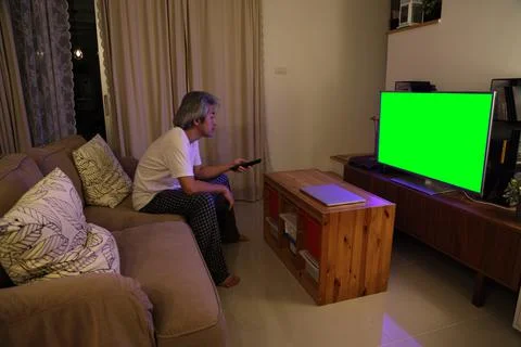 Watching Television Stock Photos