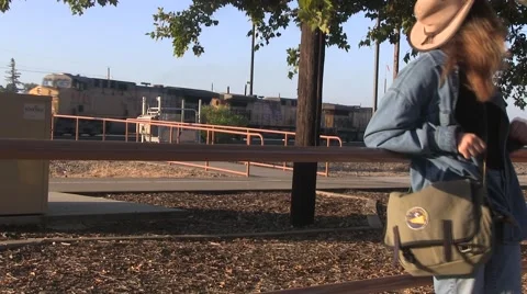 Watching the train go by Vídeo Stock 41583738