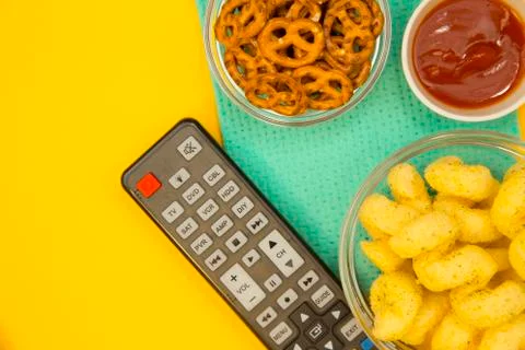 Watching TV concept Stock Photos