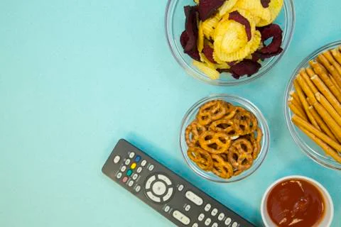 Watching TV concept Stock Photos