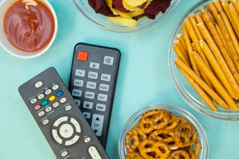 Watching TV concept Stock Photos