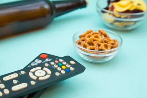 Watching TV concept Stock Photos