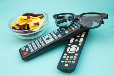 Watching TV concept Stock Photos