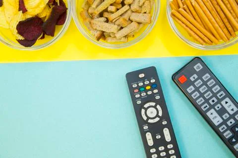 Watching TV concept Stock Photos