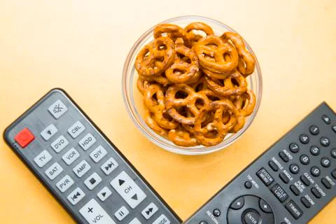 Watching TV concept Stock Photos