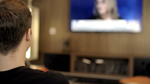 WATCHING TV Stock Footage 86131524