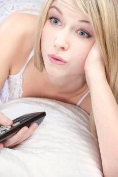 Watching tv Stock Photos