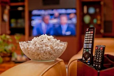 Watching TV Stock Photos