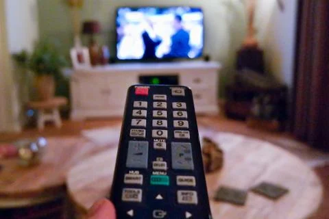 Watching tv Stock Photos