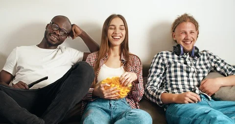 Watching TV Programm Video stock 108998111