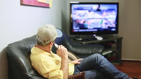 Watching TV, Remote Control. Stock Footage 83290808