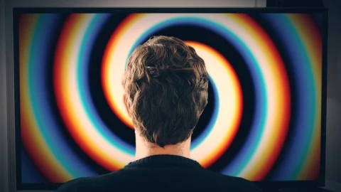 Watching TV Subliminal Messages Stock Footage 88618637