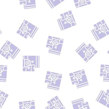 Watching video from gadget glyph vector seamless pattern 스톡 일러스트