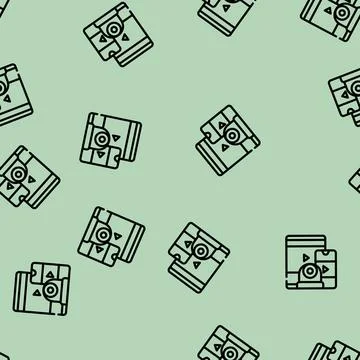 Watching video from gadget line vector seamless pattern Stock Illustration