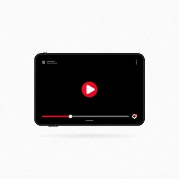 Watching video online on tablet. Pause button. Streaming movie, webinar, live イラスト素材
