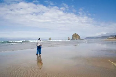 Watching the waves Stock Photos