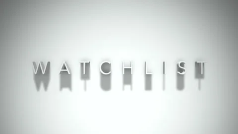 Watchlist 3D title animation with shadows on a white background Stock Footage 297457091