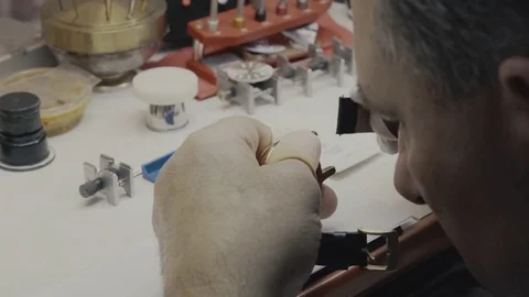 Watchmaker changes the wrist strap Video stock 83794205
