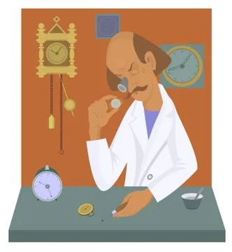 Watchmaker illustration Stock Illustration
