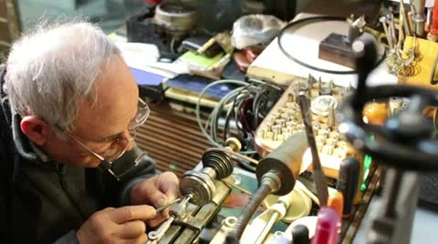Watchmaker working with the lathe Stock-Footage 21440736