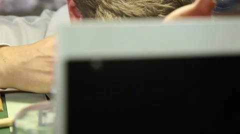 Watchmaking working on a clock, slider shot Stock Footage 64361790