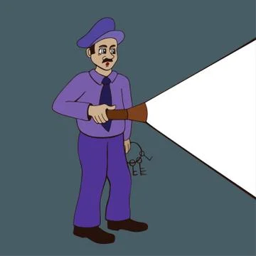 Watchman on a white background Stock Illustration