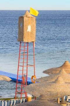 Watchtower on a beach Stock Photos