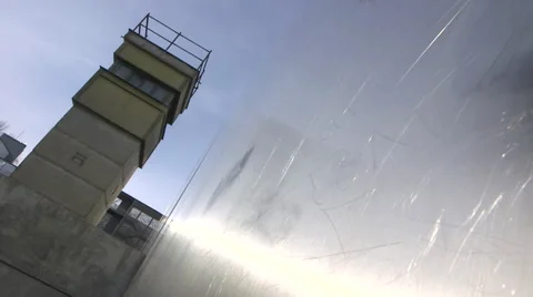 Watchtower Berlin Wall Stock Footage 63497975