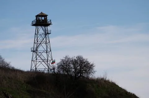 The watchtower at the border. Stock Photos