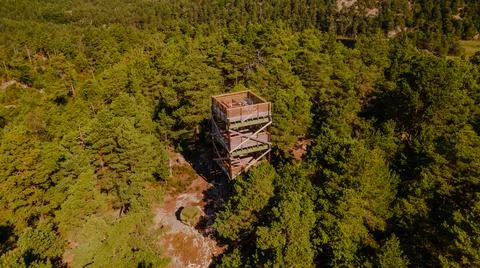 Watchtower in forest Stock Photos
