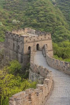 Watchtower of the Great Wall with viewing platform Stock-Fotos
