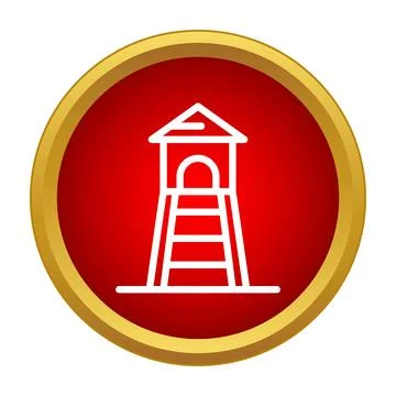 Watchtower icon representing security and surveillance system Stock Illustration