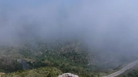Watchtower on the mountain. Aerial view Stock Footage 146579501