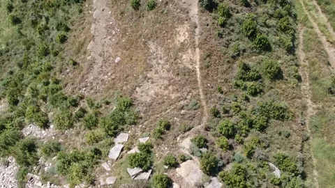 Watchtower on the mountain. Aerial view Stock Footage 146579523