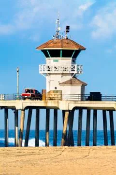 Watchtower on pier Stock Photos