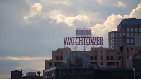 Watchtower Sign In Brooklyn Video stock 77397418