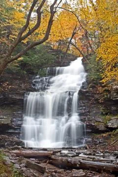 Watefall in autumn Stock Photos