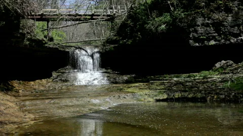 Watefall flowing into Basin below Stockbeeldmateriaal 706213