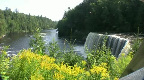 Watefall looking Downriver Stock Footage 21286853