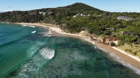 Wategos Beach Surfers From Above, Byron Bay NSW Видео 347160964