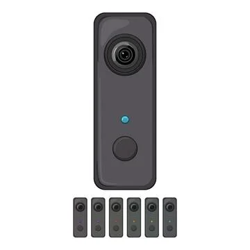 Water action camera cartoon vector graphic Stock Illustration