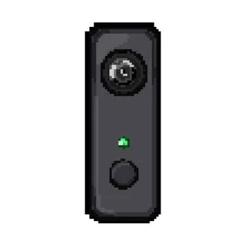 Water action camera pixel art vector illustration Stock Illustration