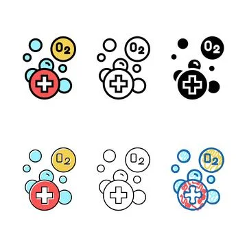 Water adding forms oxygen color icon vector Stock Illustration