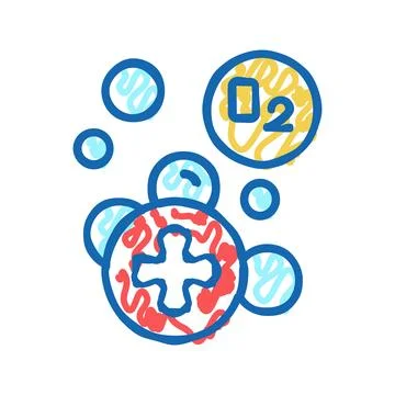 Water adding oxygen icon doodle illustration イラスト素材