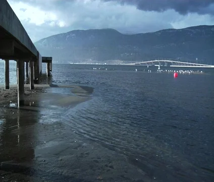 Water Against Dock Stock Footage 605894