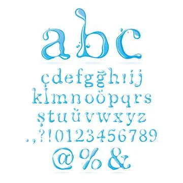 Water alphabet Lower Case Stock Illustration