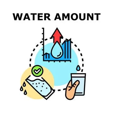 Water amount increasing data management concept Stock Illustration