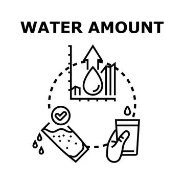 Water amount increasing data management concept Stock Illustration