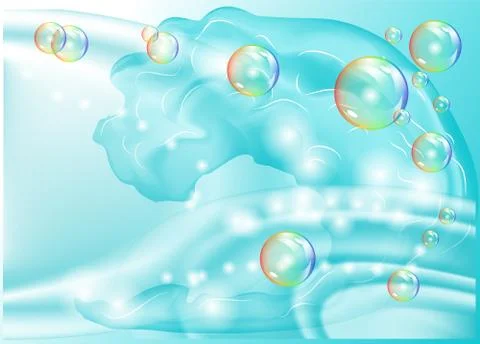 Water and bubbles Stock Illustration