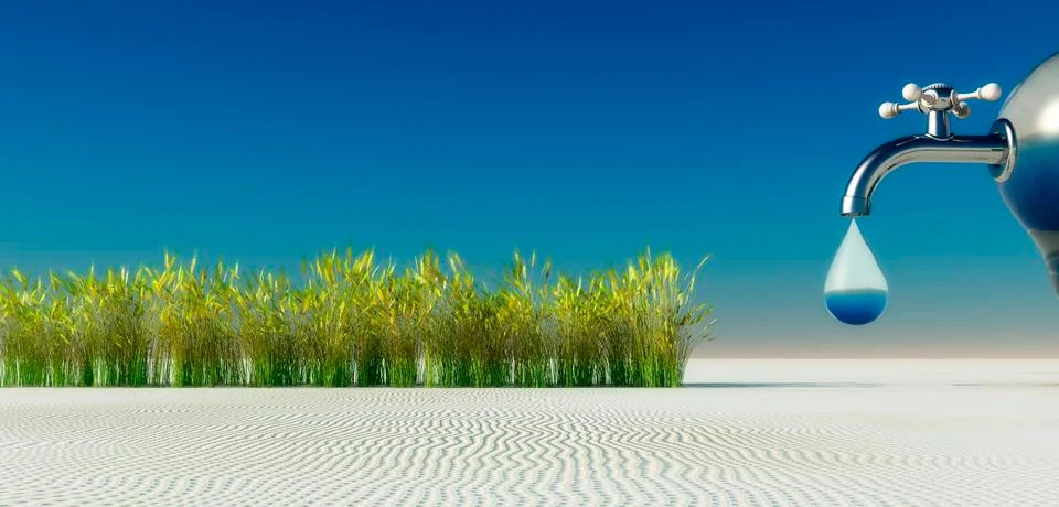 Water and desert Stock Illustration